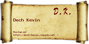 Dech Kevin névjegykártya