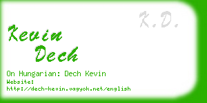 kevin dech business card